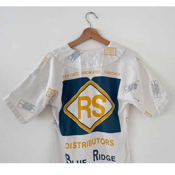 Vtg 50's Flour Feed Sack Tunic Top Soft Cotton Sz S Handmade Rare Boho Hippie - Picture 5 of 8